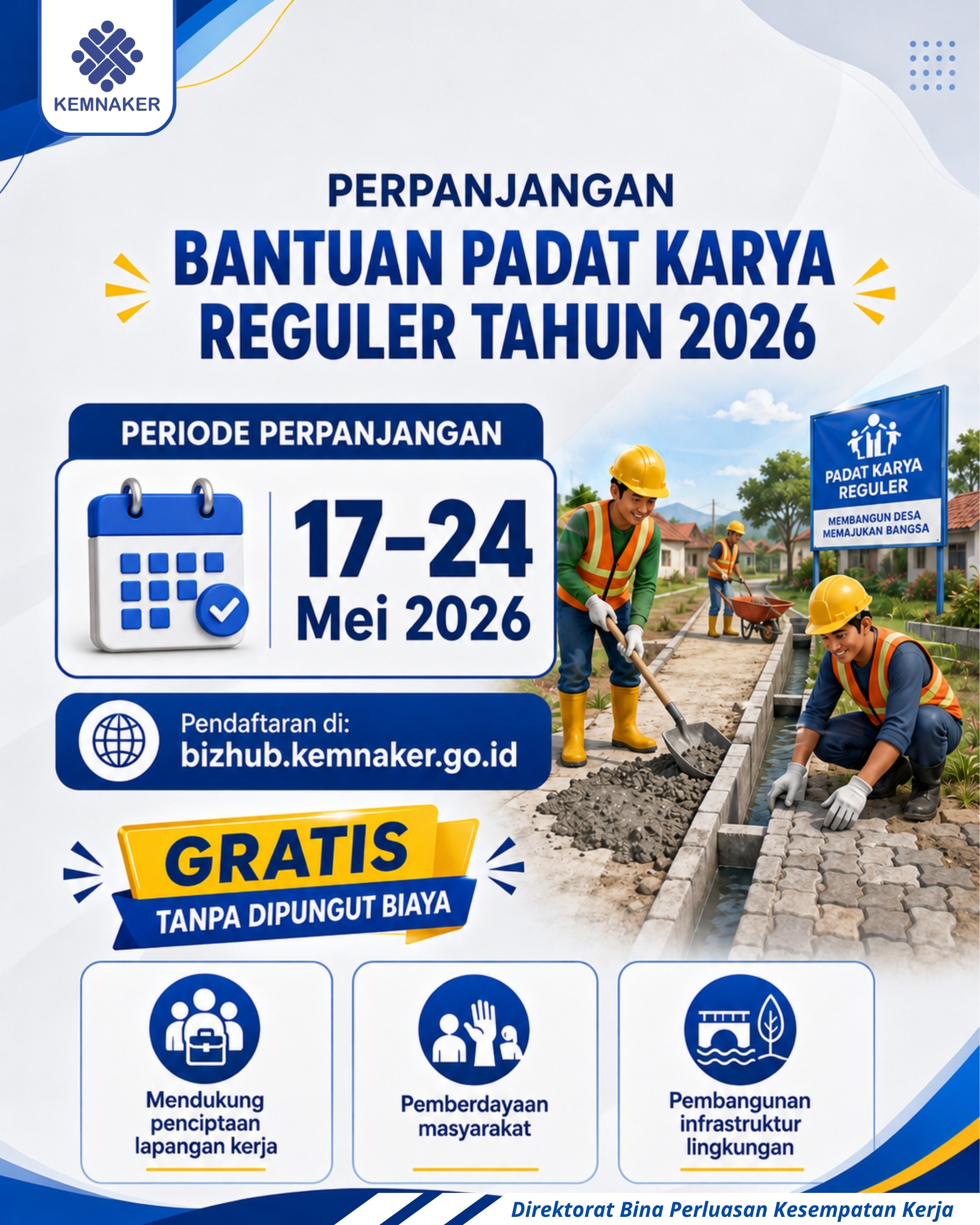 Perpanjangan Pendaftaran Padat Karya